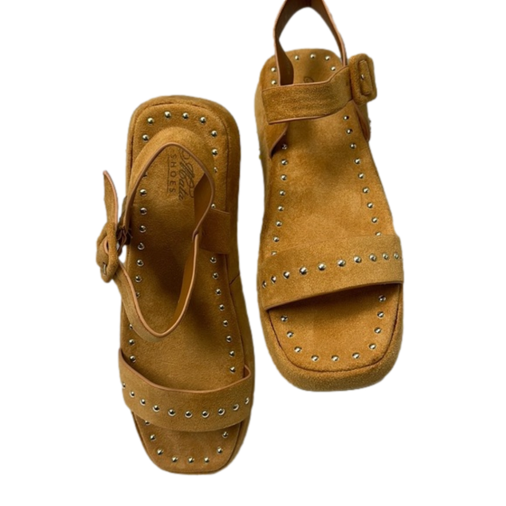 Acata light brown studded sandal NEW